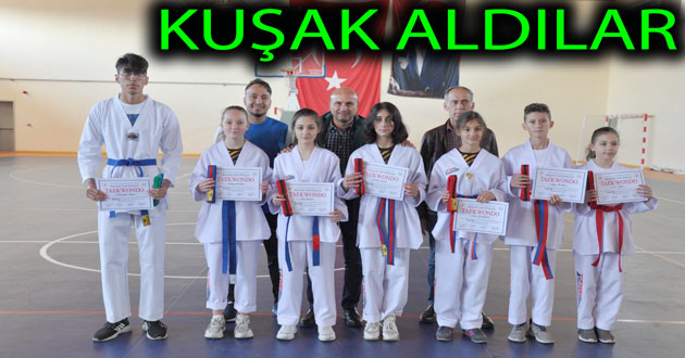 Teakwondocular kuşak aldı