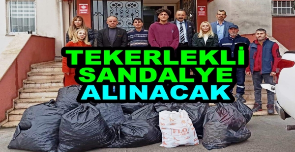 TEKERLEKLİ SANDALYE İÇİN KAPAK TOPLADILAR
