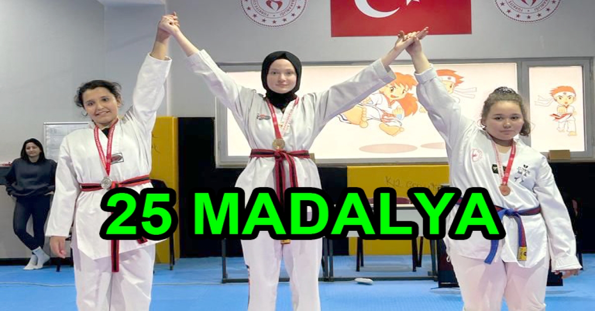 Tekvandoda 25 madalya topladılar