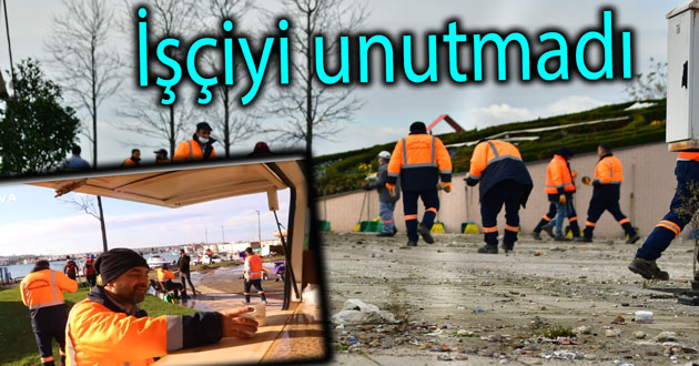 Temizlik personeli unutulmadı