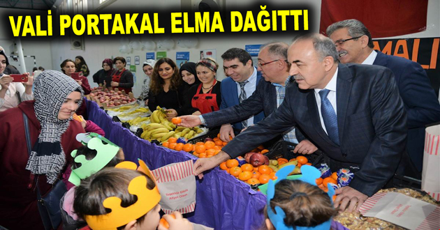 VALİ PORTAKAL ELMA DAĞITTI
