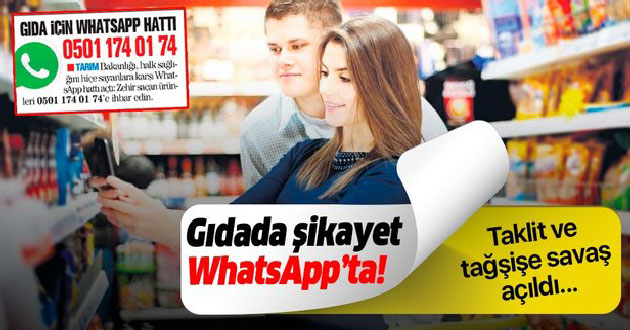 Whatsapp Gıda İhbar hattı açıldı