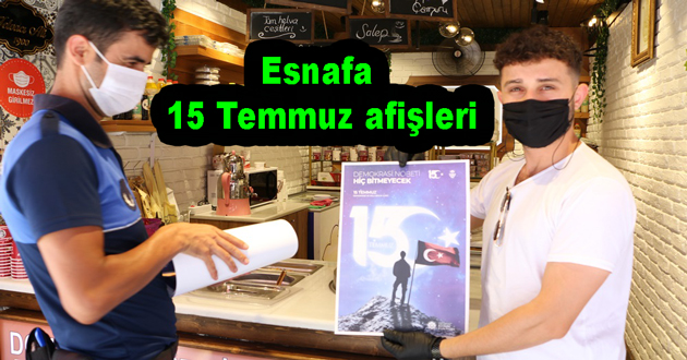Yalova Belediyesi 15 Temmuz afiş dağıttı