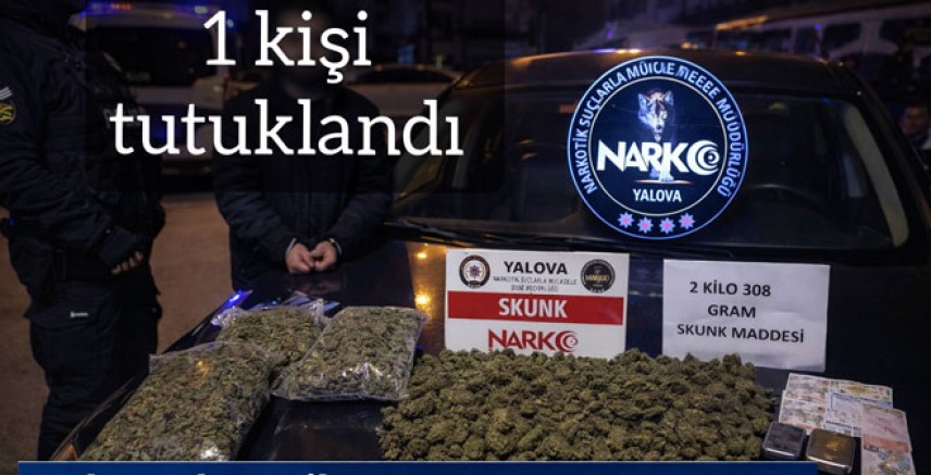 YALOVA’DA 2 KİLO UYUŞTURUCU ELE GEÇIRİLDİ