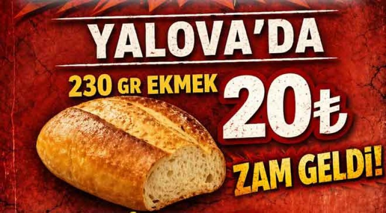 YALOVA’DA EKMEK VE SİMİTE ZAM GELDİ