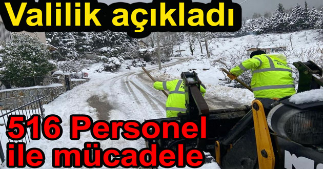 Yalova da karla mücadele rakamları açıklandı