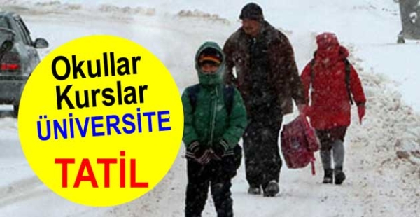 YALOVA DA OKULLAR TATİL EDİLDİ