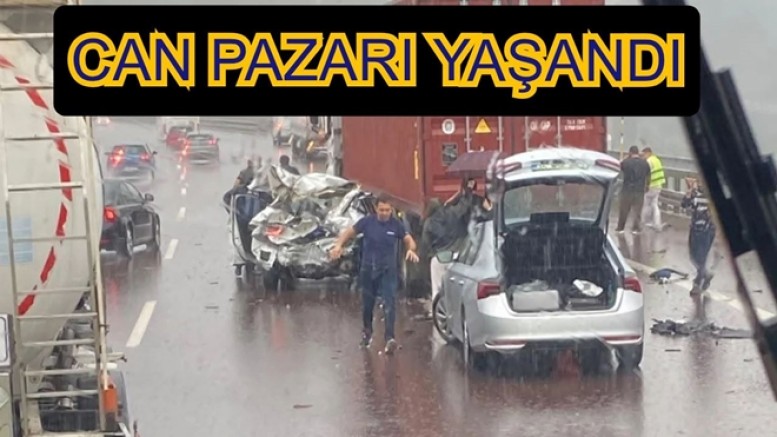 YALOVA’DA YAĞMUR SONRASI OTOYOLDA FECİ KAZA!