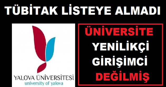 Yalova Üniversitesi Girişimci Listesinde Yok
