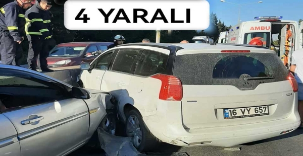 ​YALOVA’DA ZİNCİRLEME KAZA 4 YARALI