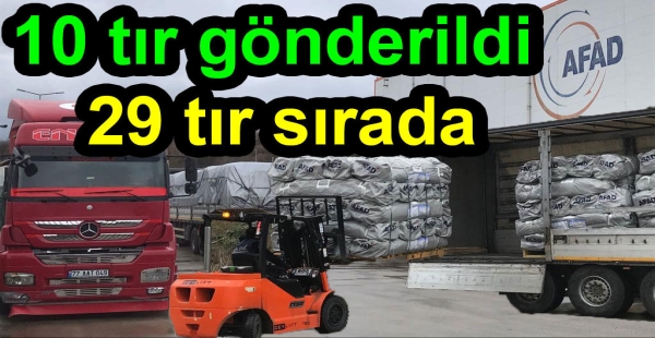 YALOVA'DAN 10 TIR YARDIM YOLA ÇIKTI