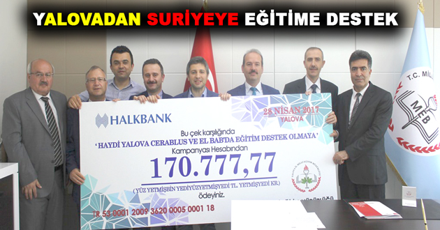 YALOVADAN SURİYEYE EĞİTİME DESTEK