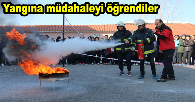 Yangına müdahaleyi öğrendiler